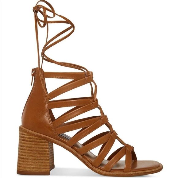 Tan Gladiator Sandals with High Straps - Picture 3 of 10